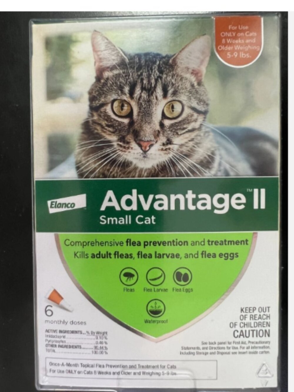 Advantage II Flea Treatment For Small Cats 5-9lbs 6 Doses